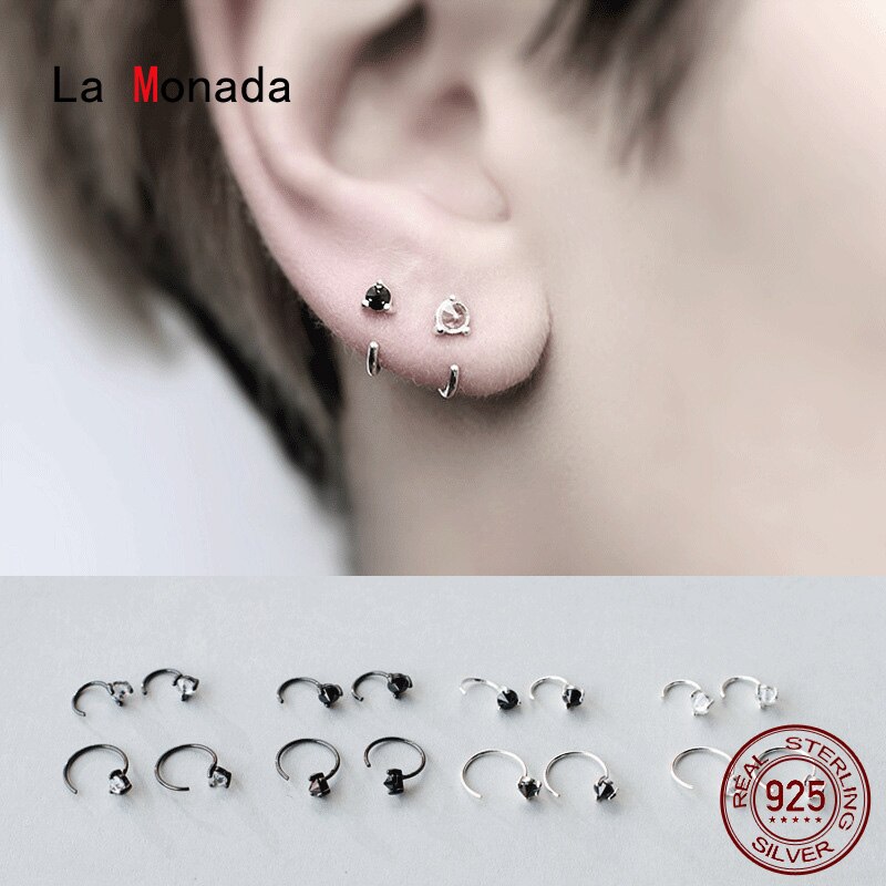 Orecchini a cerchio da donna minimalista Vintage La Monada argento 925 gioielli raffinati orecchini in argento Sterling 925 per orecchini a cerchio da donna