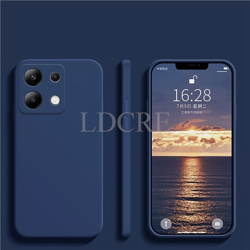 Para Xiaomi Redmi Note 13 funda de silicona líquida Redmi Note 13 Pro Plus funda protectora de TPU para teléfono Redmi Note 13: Tela de algodón / Azul