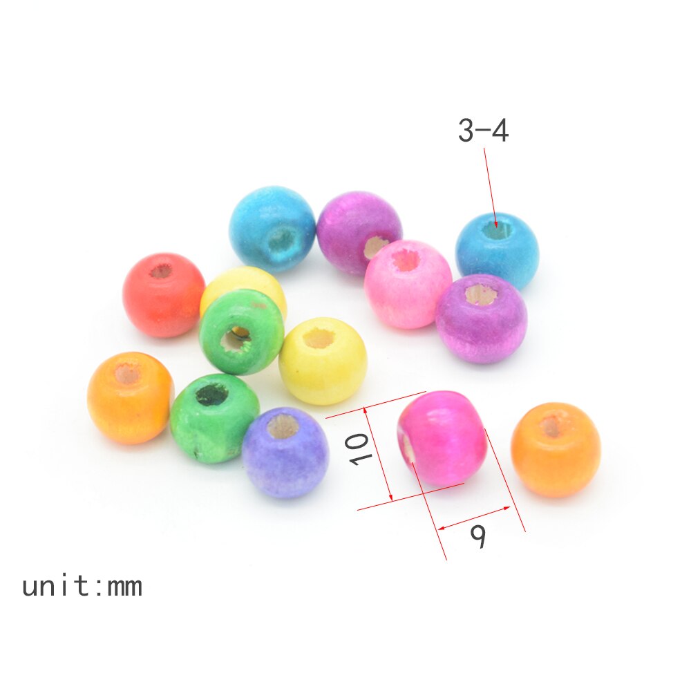 10/100pcs 9x10mm Colored Wooden Beads/Children&#39;s Beaded Material/dron rc car plane robot kids toys for boys diy baby accessories