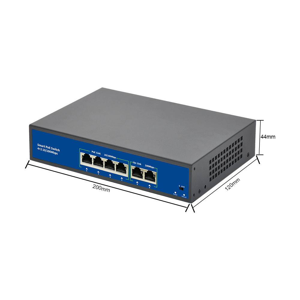 4 Port PoE switch for ip camera with 2 port 100M uplink 1 port SFP PoE Ethernet Switch PoE 52V switch