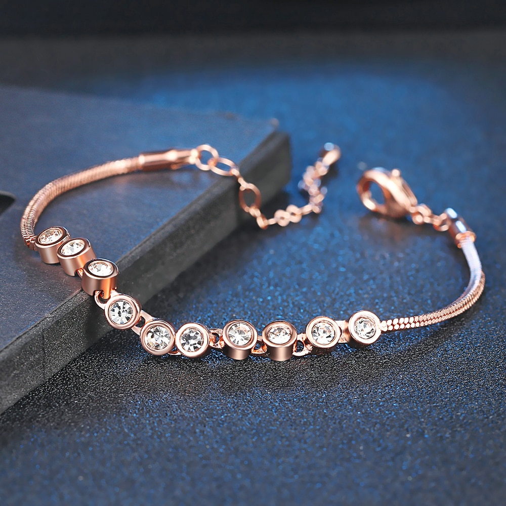 ZHOUYANG Multicolour Exquisite ball Rose Gold Color Bracelet Austrian Crystals ZYH013 ZYH011 ZYH012