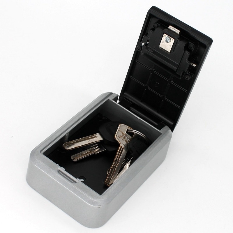 Wall Mount Key Organizer Storage Box Security Keyed Door Lock With 4 Digit Combination Password Secret Safe