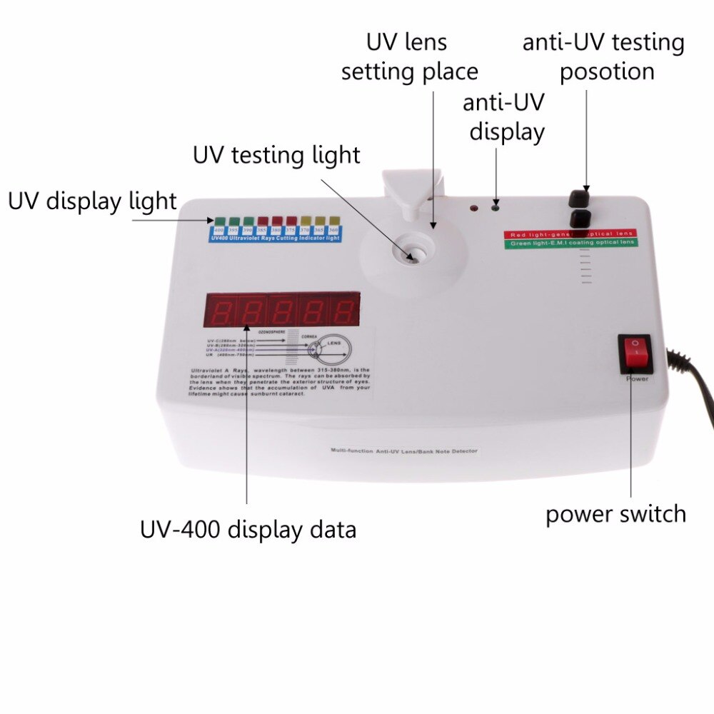 Optische Linse Anti-strahlung Uv-strahlen UV Tester Detektor Vermesser 13B 220V