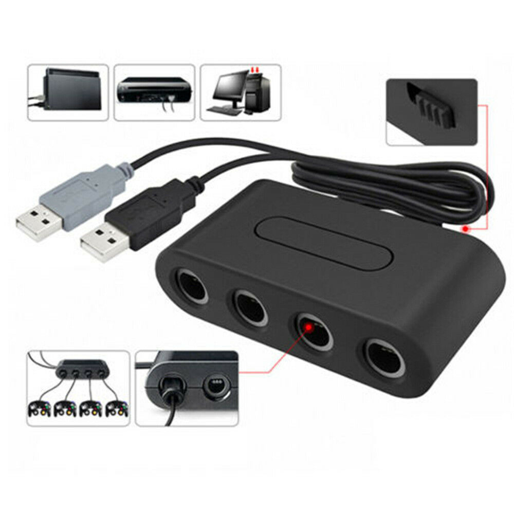 4 Poort Ngc Controller Adapter Voor Nintendo Wii U & Switch En Pc Game Accessoire