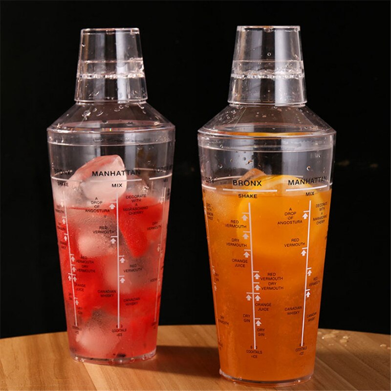 Acrylic measuring cup cocktail Shaker Cup Measurement Boston Shaker Drink Martini Mixer Bartender Bottle Wine Beer KTV Bar Tools