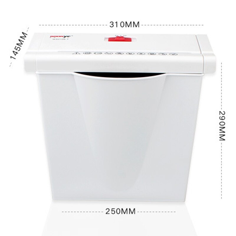 WS0106-T Small Office Automatic Paper Shredder 220V High Power File Shredder Household Paper Crusher 6 A4 (Sheet / Time)