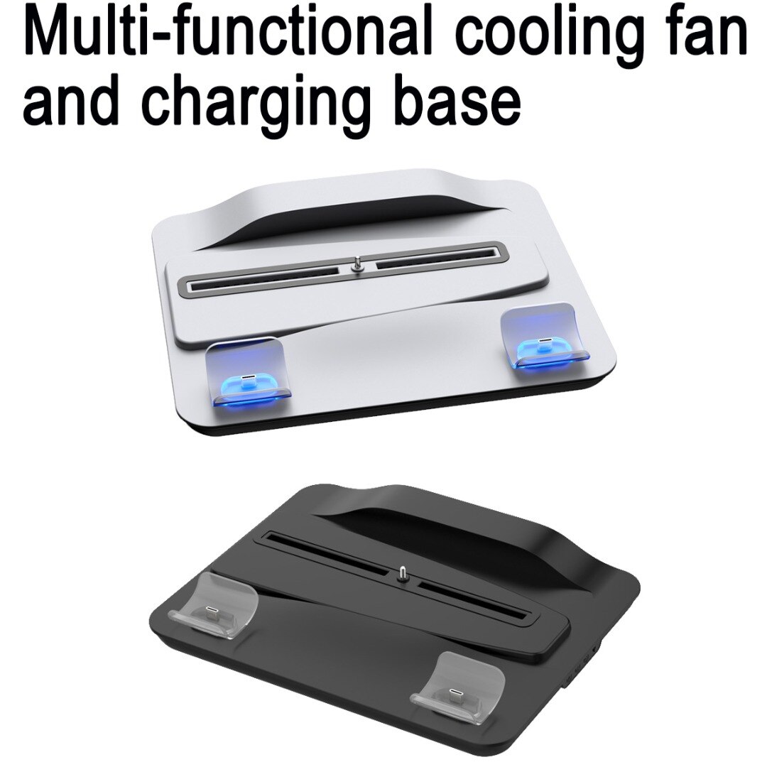 MAYITR 1pc Game Handle Vertical Stand Base Bracket Dual Controller Gamepad Console Charging Station With Cooler Fan