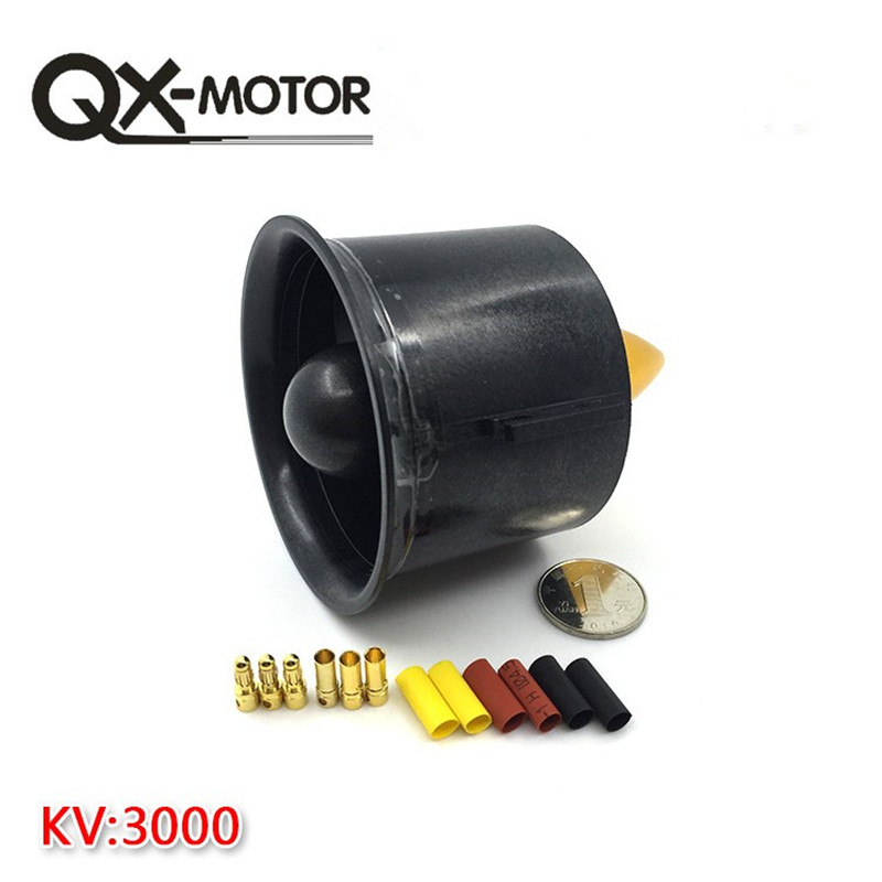 QX-MOTOR DIY EDF Ducted Airplane Fan 30mm /50mm/ 55mm / 64mm / 70mm / 90mm with Brushless Motor: 70mm 6 blades3000KV