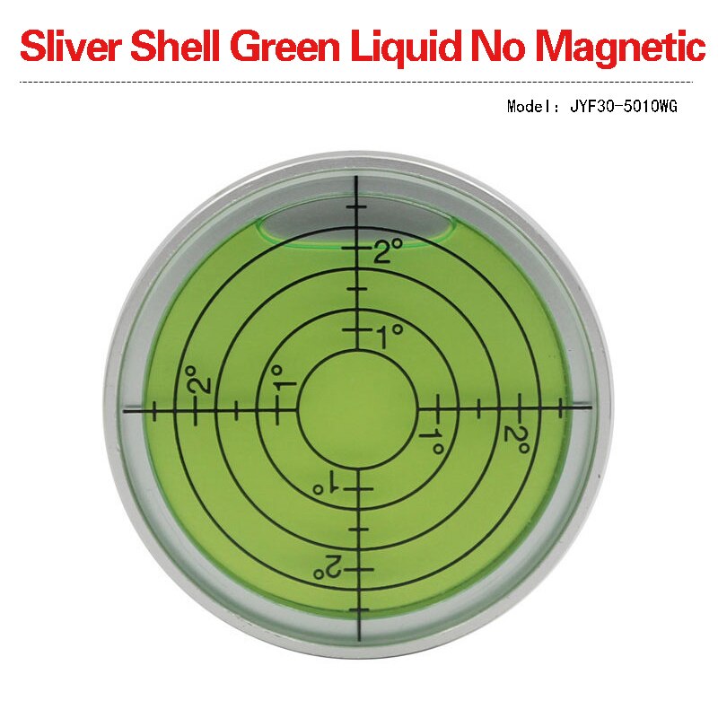 Hprecy nível magnético de bolha de metal, mini nível de bolha de diâmetro 50mm cor verde/claro: No magnetic WG