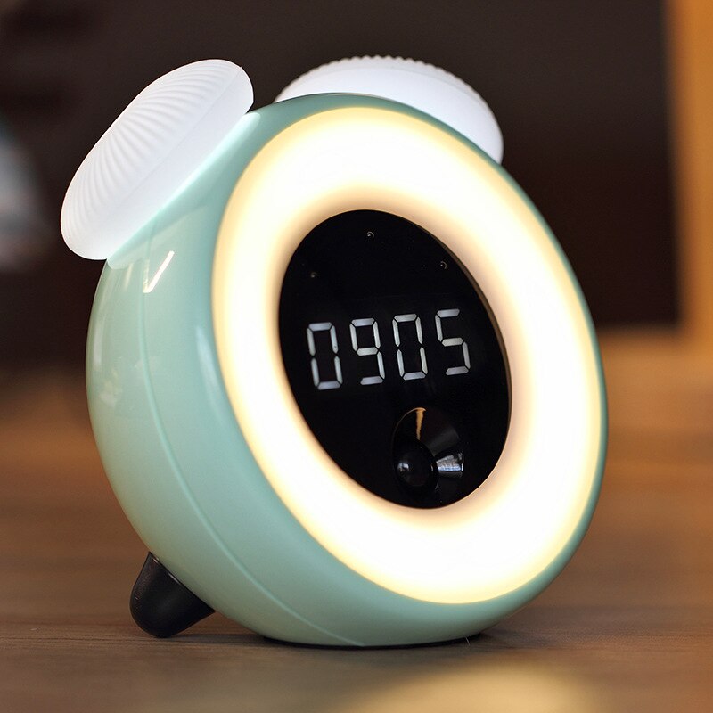 LED Digital Alarm Clock Smart Silent Radio Electronic Small Backlit Intelligent Sensor Children Cute Charging Night Sleep Light