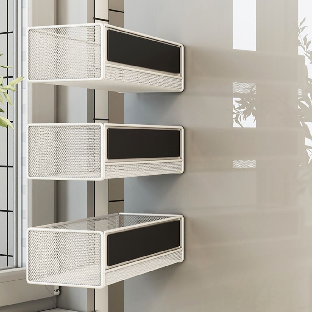 Metalowa półka magnetyczna na lodówkę Wielofunkcyjny regał na lodówkę bez wiercenia Trwałe kwadratowe półki kuchenne