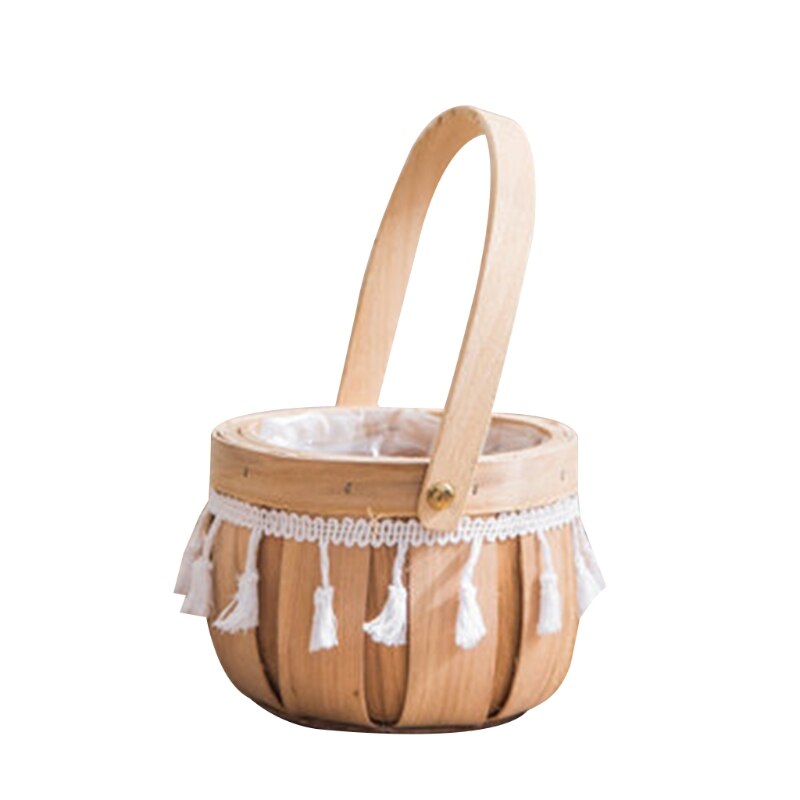 Handgemachte Natürliche Rattan Gewebt Blume Hand Korb Heimat Küche Garten Gemüse Lagerung Container Pflanzer Halfter