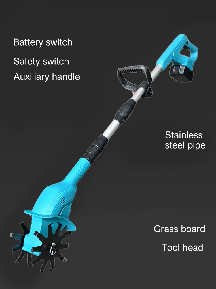 Cultivator 21V elektrische helmstok voor Makita batterij 4 messen elektrische grasmaaier draadloze grastrimmer tuingereedschap (GEEN batterij)