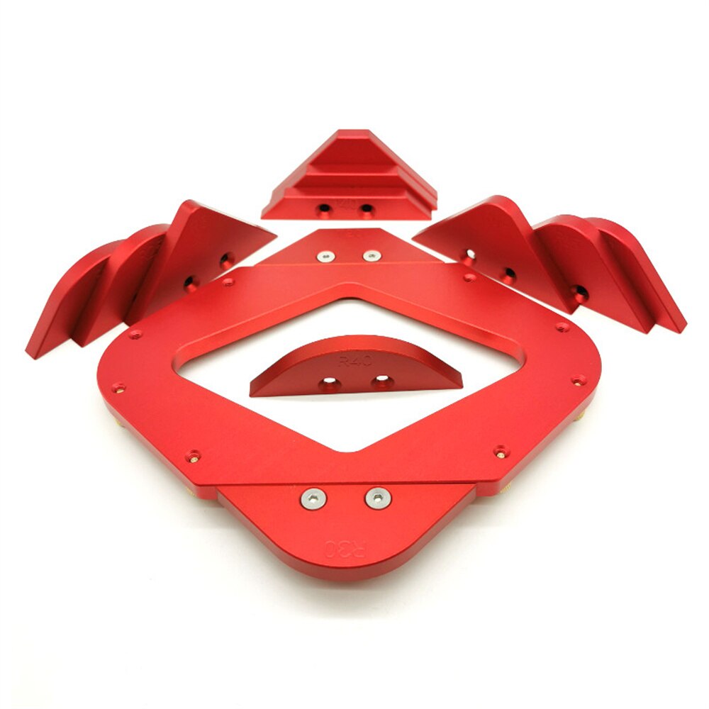 Woodworking Fillet Gauge Aluminium Alloy Bevel Gauge Angle Ruler Contour Gauge Arc Radius Quick-Jig Round Corner Template