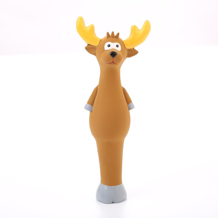 Hundegummi legetøj naturligt blødt gummi seigt slidstærkt hunde latex legetøj med squeaker hundelegetøj til små hunde: Brun