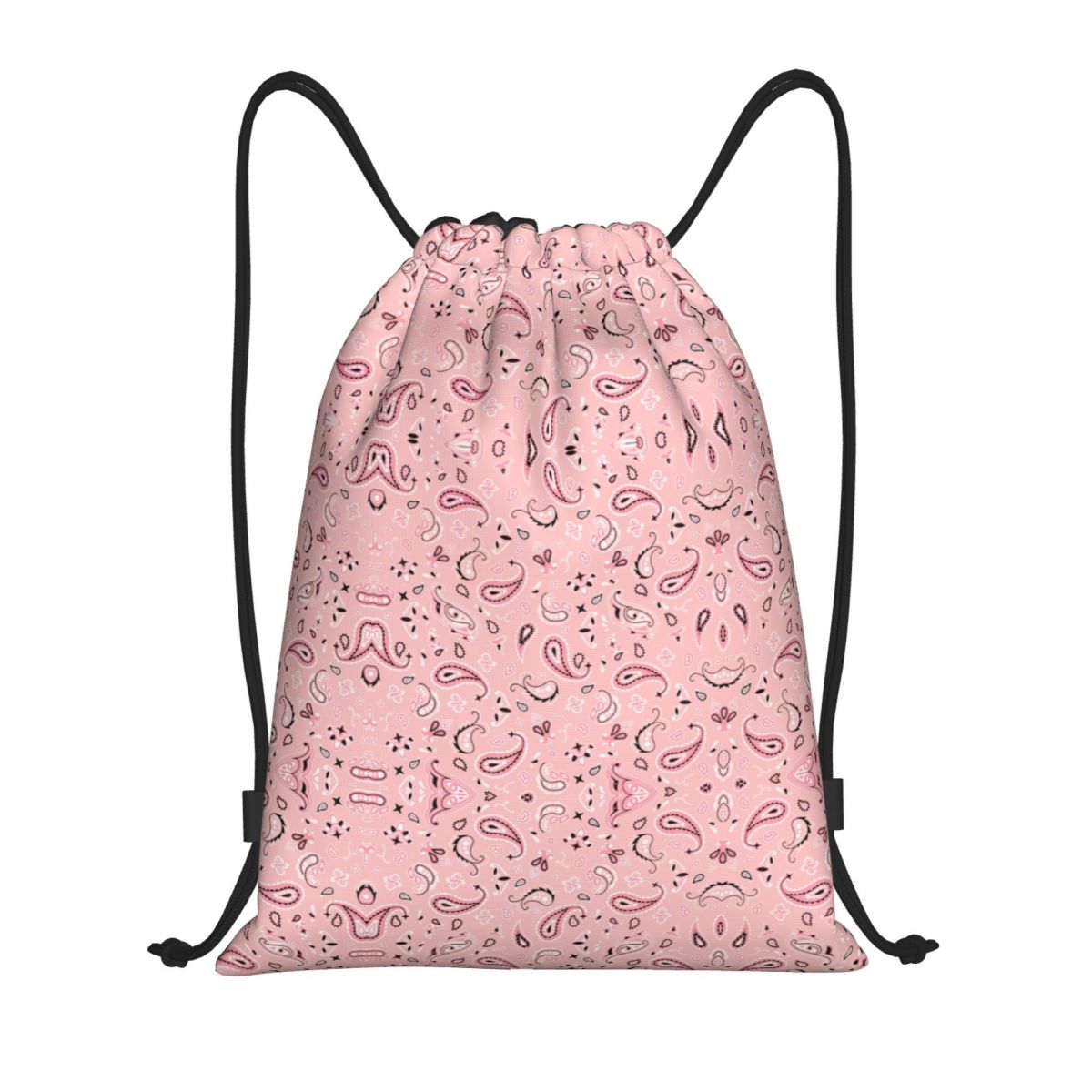 Custom Cool Paisley Bandana Style Drawstring Bags Women Men Lightweight Sports Gym Storage Backpack: Gold