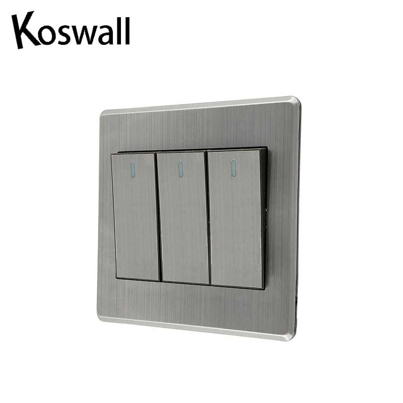 Luxury Wall Switch Panel Light Switch gang switch 2 Way Push Button Rocker Switch 16A 110~250V 220V