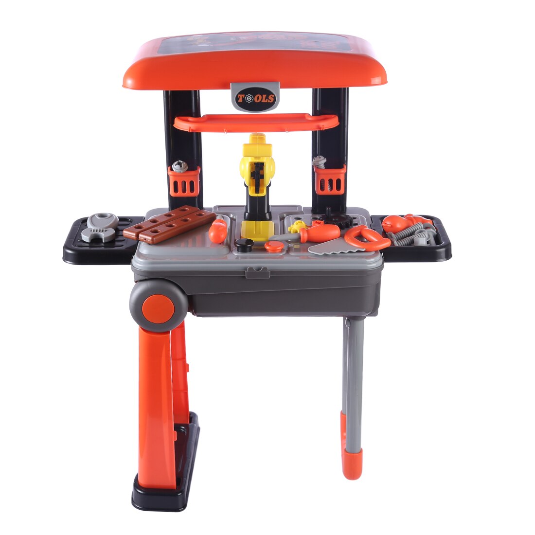 Kinderen reparatie gereedschap speelgoed set buikspieroefeningen workshop speelset kinderen ouders interactief educatief speelgoed voor kinderen - oranje