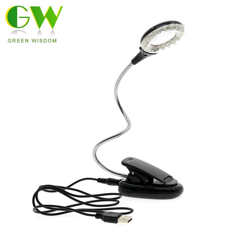LED Leeslamp Boek Licht USB met Vergrootglas Clip Houder voor Studie Werk 3X Vergrootglas Verstelbare Flexibele Draagbare Bureaulampen