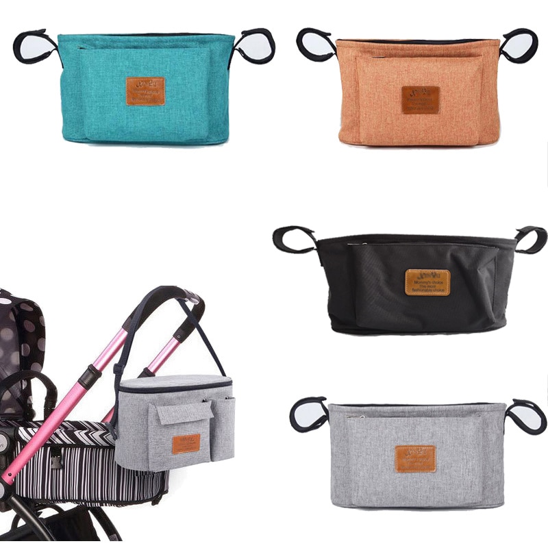 Baby Stroller Organizer Bag Nappy Bags Large Capacity Waterproof Solid Color Mummy Diaper Bag Hanging Carriage Pram Buggy Cart