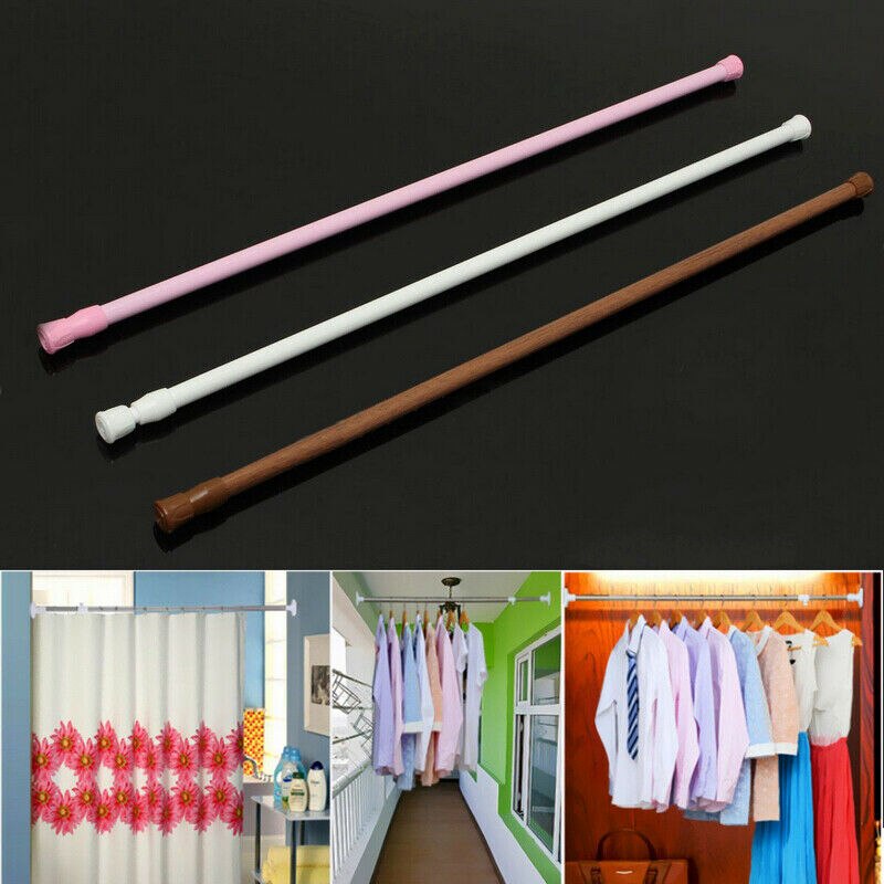 Extendable Spring Loaded Telescopic Net Voile Tension Curtain Rail Pole Rods