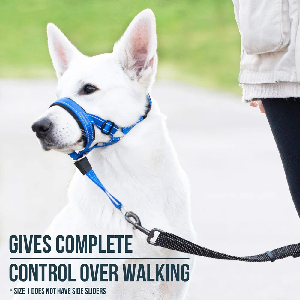 Bozales antiladridos para perros, Collar transpirable, herramienta de entrenamiento para perros, conjunto de bozal de nailon con tiras reflectantes, correas para mascotas de verano