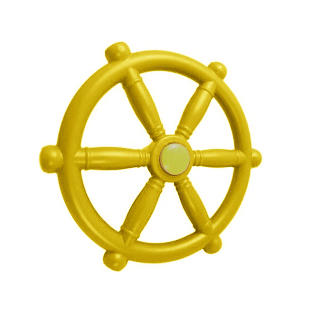 Kids Toy Safe Jungle Gym Steering Children Climbing Frame Smooth Swing Accessory Amusement Park Garden Pirate Ships Wheel Game: Yellow