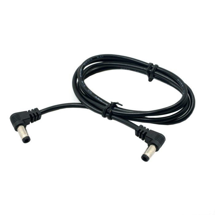 Jimier CY-Cable de alimentación de CC, conector macho de 5,5x2,1mm/2,5mm a 5,5, 2,1/2,5mm, 90 grados, ángulo recto de 60cm