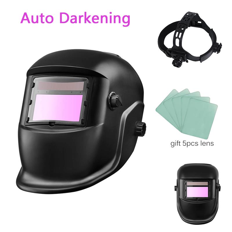 Solar Powered Safety Mask Automatic Eyes Goggles Solar Glasses Lens Welding Photoelectric Helmet For Construction Welding Work