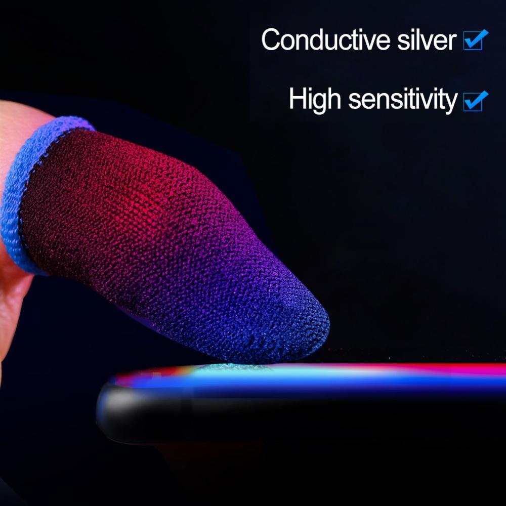 Ademend Game Controller Vinger Cover Zweet Proof Niet-Kras Gevoelige Touch Screen Gaming Vinger Duim Mouw Handschoenen 2 Stuks