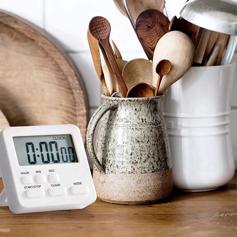 24-Hours Digital Kitchen Timer, Large Display, Loud Alarm, Magnetic Backing Stand Memory Recall Function Count-Up