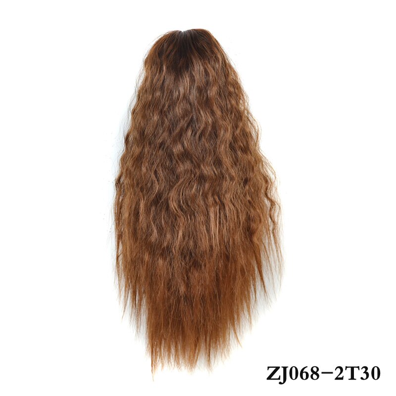 jeedou Short Curly Hair Ponytail Extensions Claw Ponytails Synthetic Natural Black Red Frosted Color Hairpieces: 068-2T30