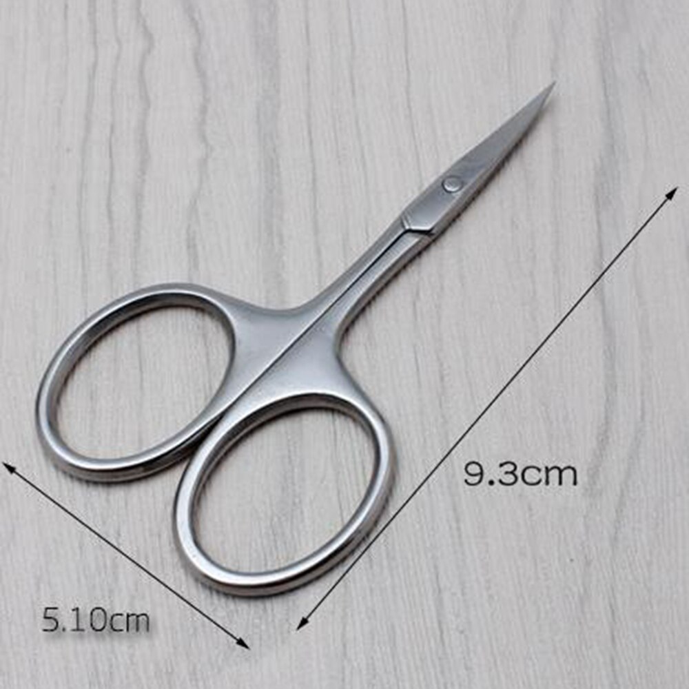 Aço inoxidável sobrancelha aparamento tesoura cotovelo beleza guarnição sobrancelhas cílios postiços e nariz ferramentas de beleza do cabelo