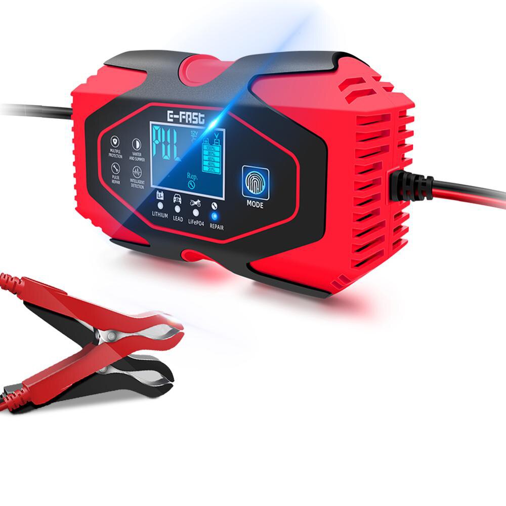 Car Battery Charger LCD Display 12V 6A 24V 3A Lead-acid Battery Lithium Battery Charger Motorcycle Battery Charging Charger