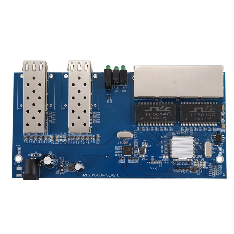 10/100/1000M 4 RJ45 UTP e 2 SFP In Fibra di Porta In Fibra Ottica Media Converter Gigabit Ethernet interruttore di Bordo PCBA