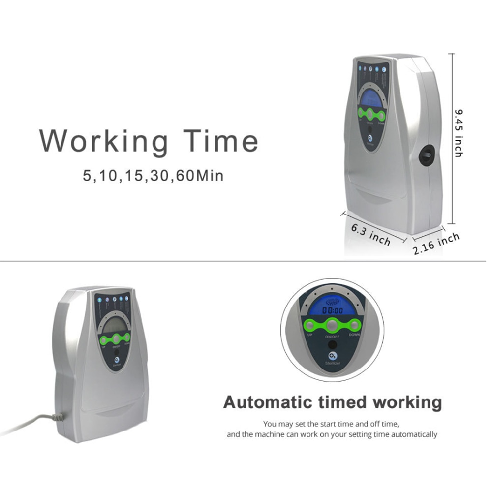 AC220V Ozon Generator 500 Mg/L Ozonator Ionisator O3 Timer Luchtreinigers Olie Groente Vlees Verse Zuiveren Lucht Water