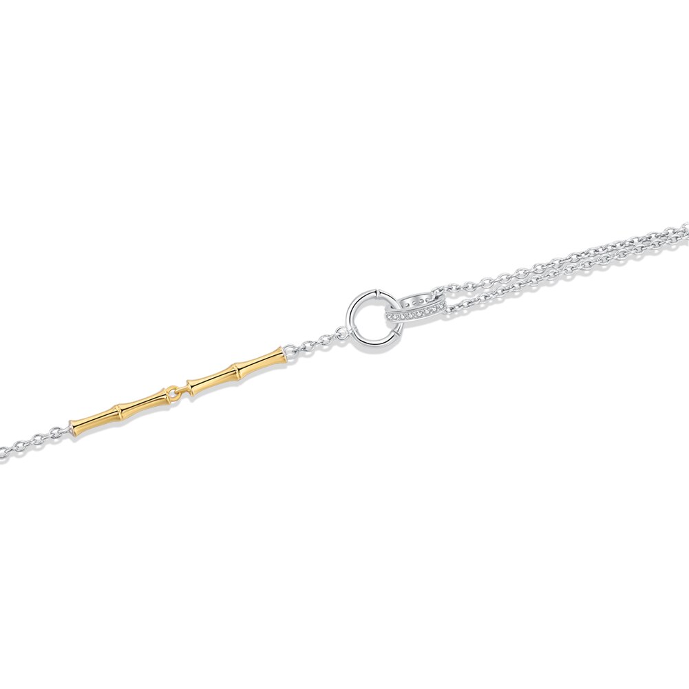 SA SILVERAGE Fijne Sieraden Armband Femme Goud Kleur Bamboe 925 Sterling Zilveren Armbanden voor Vrouwen 925 Zilveren Armbanden & Bangle