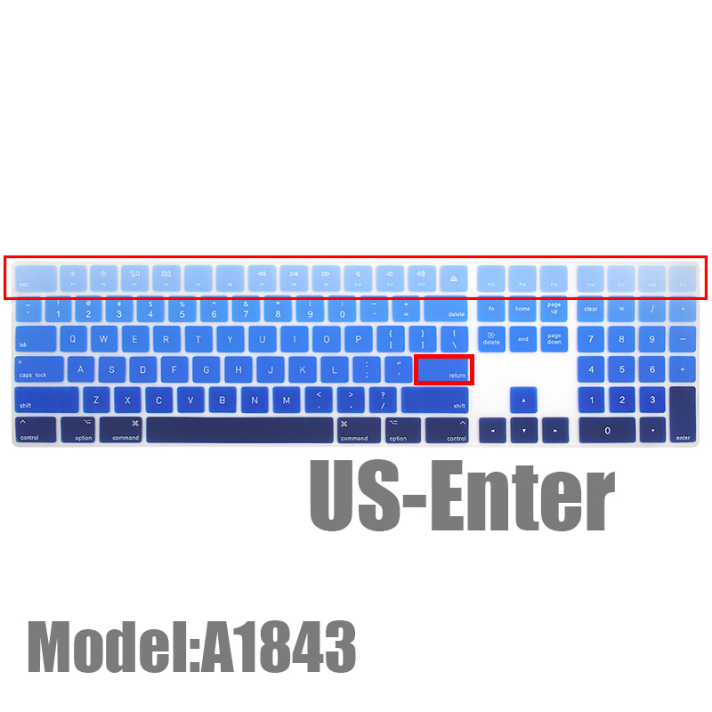 Silicone Keyboard Cover Keypad Skin Protector For Apple Magic Keyboard with Numeric Keypad A1843 MQ052LL/A MB110/B A1243 Imac: A1843 US blue
