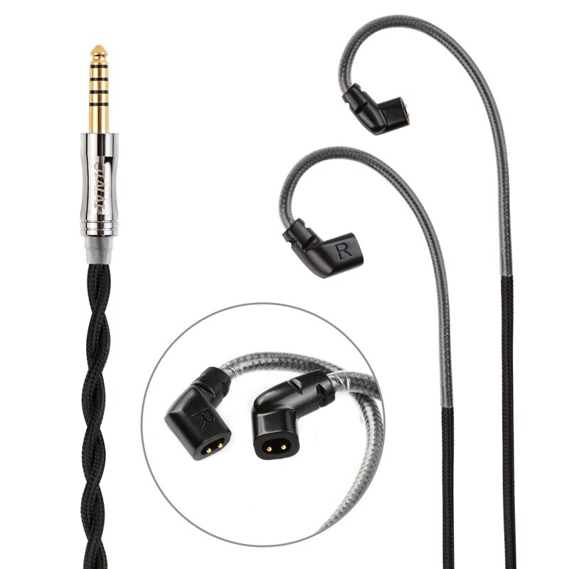NiceHCK JIALAI JLDT2 Cost Effective OCC HiFi Cable Upgrade Replace Wire 3.5/2.5/4.4mm MMCX/QDC/0.78mm 2Pin For NRA ZEX ZAS DQ6: 4.4mm With QDC 2Pin
