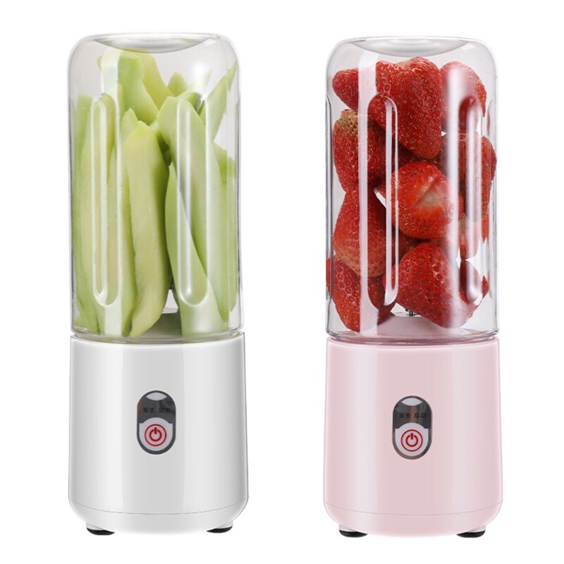 Tragbare Rührgerät Entsafter Tasse, Wiederaufladbare Single Dienen Rührgerät, Persönliche Größe Rührgerät Für Quetschen Saft, weiß/Rosa U1JE