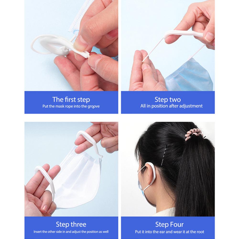 10pcs Silicone Earloop Cover for mask Soft Comfortable Ear Protection Hook Mask Ear Hook Anti-Slip Invisible Ear Grips Hook