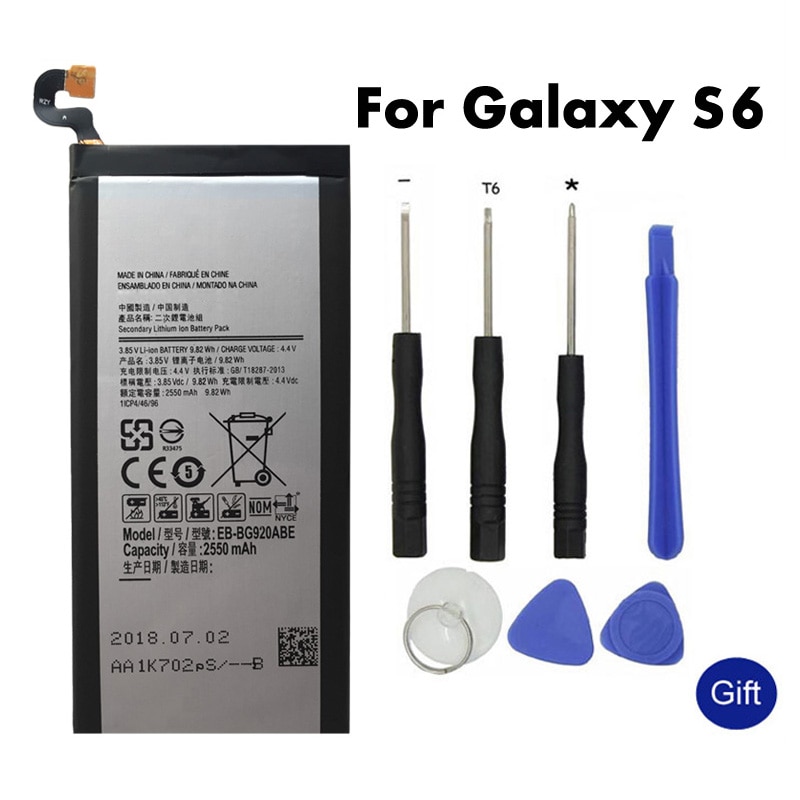 Originele Batterij EB-BG920ABE Voor Samsung GALAXY S6 G9200 G9208 G9209 SM-G920F G920I G920 G920A G920V G920T G920F batterij
