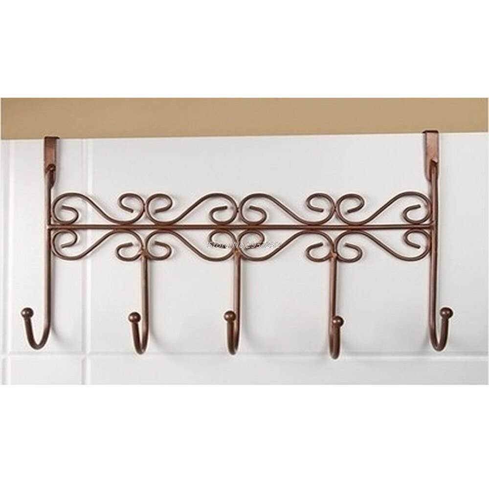5 Hook Rack Hanger Door Holder Hanger FOR Closet Cabinet Door Holder Hanger Coat Rack Hooks Door Hangers Clothes Bag #K400Y#