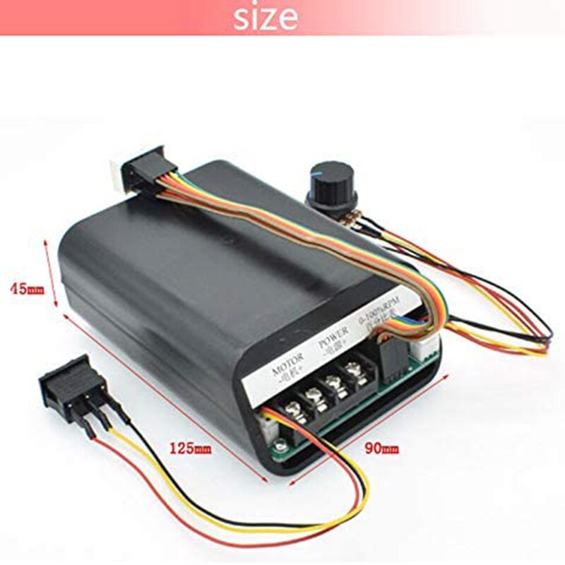 DC 10V-55V Max 60A PWM DC Motor Speed Controller CW CCW Reversible Switch Built-in Cooling Fan - Foto 8