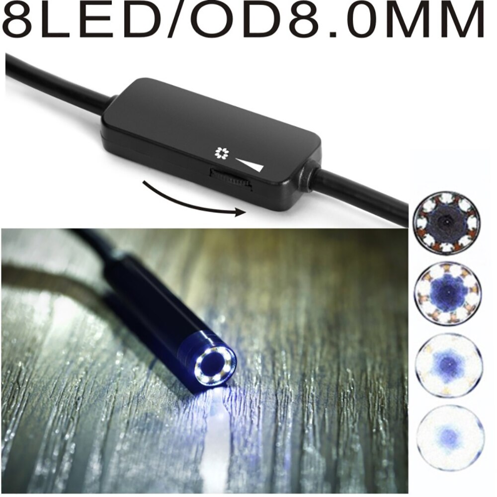 8mm Wifi Endoscope Android/IOS/PC Borescope Waterproof Lens 8 LED Lights Endoscopic HD Camera Soft Tube Wifi Endoscope Camera