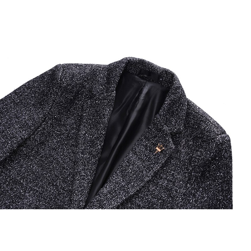 Herfst Mode Jas Heren Wollen Jas Enkele Breasted Business Jassen Heren Kleding Trend Mid-Lange Geul jas Mannen
