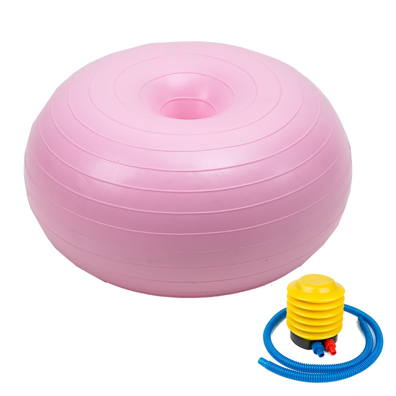 50*28 Cm Anti-Burst Donut Yoga Bal Oefening Opgeblazen Apple Vorm Bal Gym Spier Training Balance bal Voor Workout Fitness: Pink