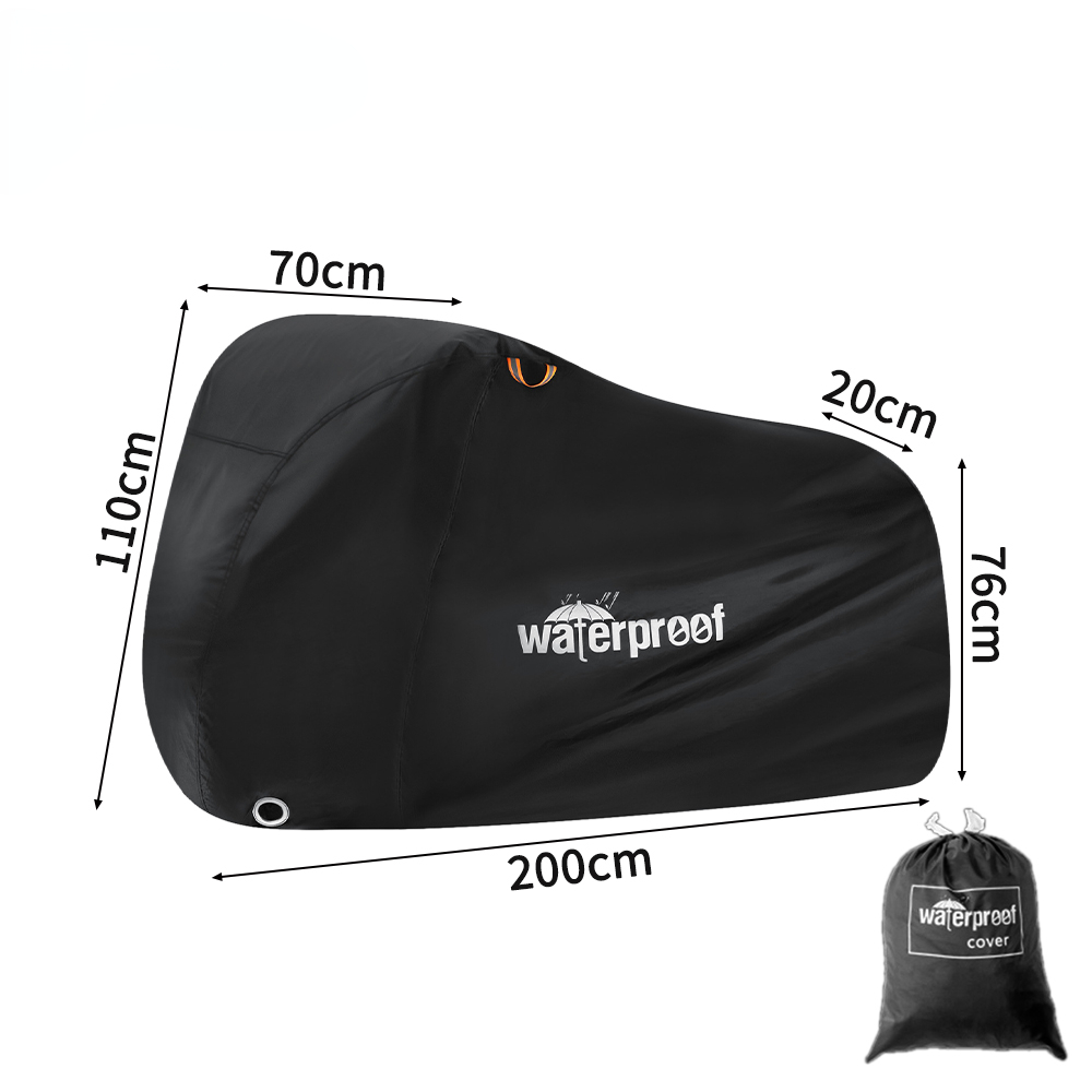 Housse de vélo imperméable, couverture de neige et de pluie, 255x125cm, protection UV pour vélo, anti-poussière, 210T, vtt, moto de montagne, toutes saisons: Orange
