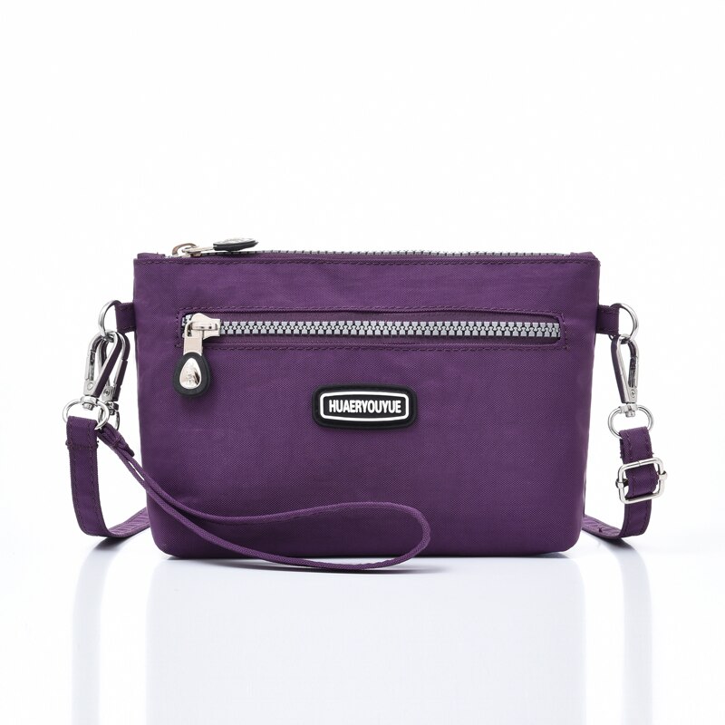 Bolsa de ombro feminina pequena moda à prova dnylon água náilon mulheres mensageiro sacos alta qualidade mini senhora sacos crossbody bolsas bolsa sac: ROXO