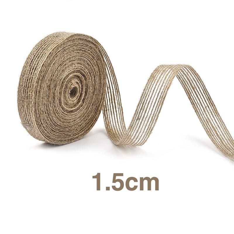 10M/Roll Jute Jute Rollen Hessische Lint Met Kant Vintage Rustieke Bruiloft Decoratie Party DIY Ambachten Kerstcadeau verpakking: Black Nickel